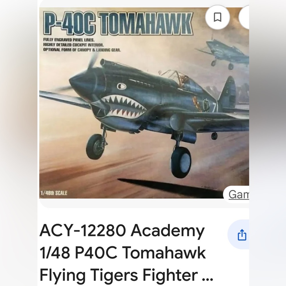 Academy P-40C “Flying Tigers “Model Kit